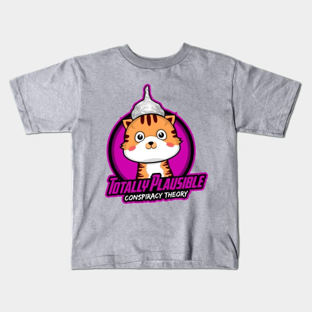 TinFoil Cat Kids T-Shirt by TotallyPlausible